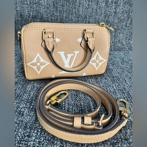 Louis Vuitton Nano Speedy Monogram Empreinte - Arizona; discontinued colors